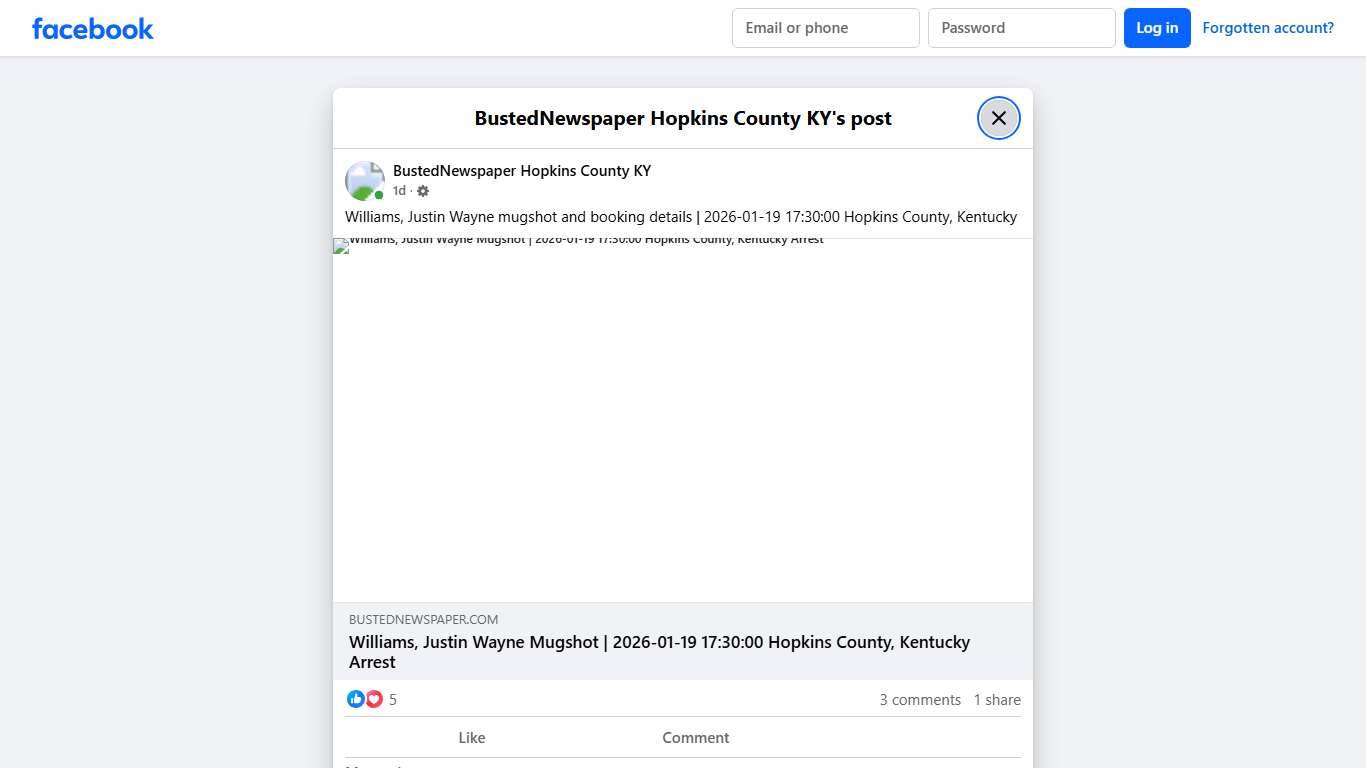 Williams, Justin Wayne... - BustedNewspaper Hopkins County KY | Facebook